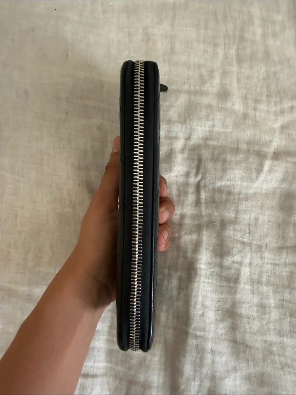 CHANEL Black zip wallet